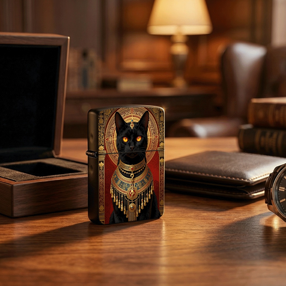 Vintage Collectible Lighters - Accendino Flip Top con Motivo Gatto